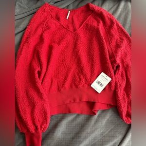 New red sweater from Free People - size small - tags on